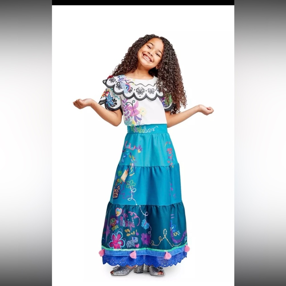 DISNEY PARKS Encanto MIRABEL Dress Deluxe Costume Halloween Size 9/10